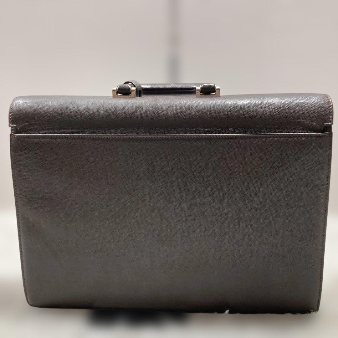 美品 バーバリー ダレスバッグ A4可 鍵付き サフィアーノレザー本革 濃茶