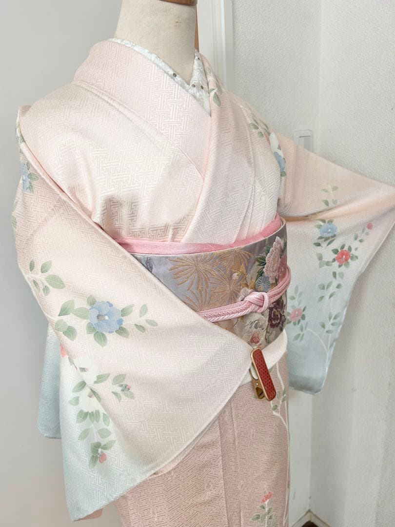 美品　相良刺繍　正絹訪問着　フルセット4点　卒業式　入学式　七五三　お宮参り