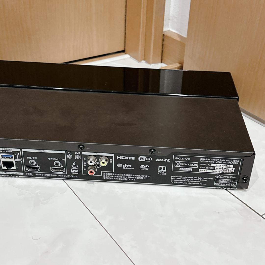 【美品】SONY 4K対応 Blu-rayレコーダー BDZ-FW500