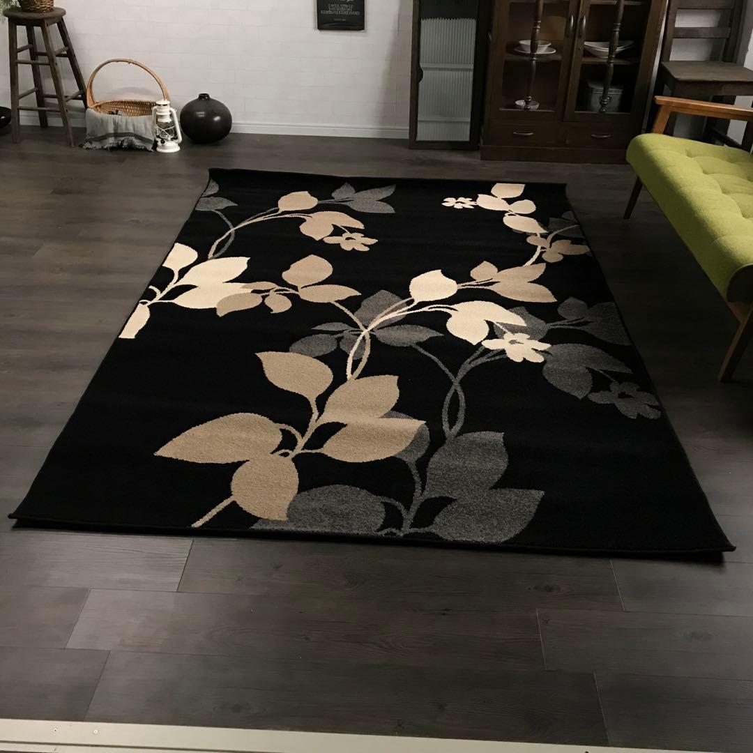 ラグ ラグマット 160x228cm カーペット ブラック ウィルトン織