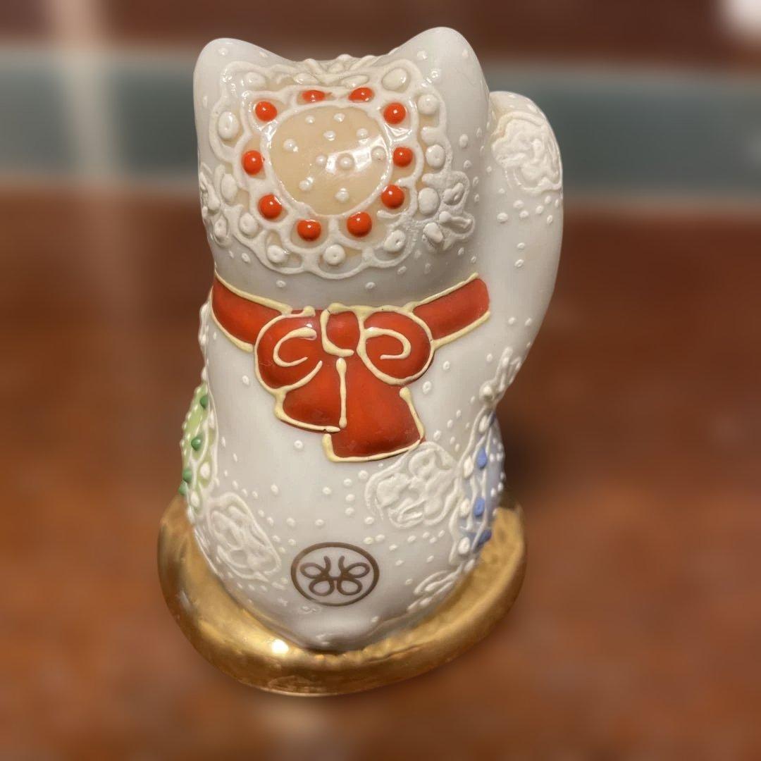 最終価格 ☆ 陶器製 九谷焼 招き猫 チャーム セット 幸運 金運