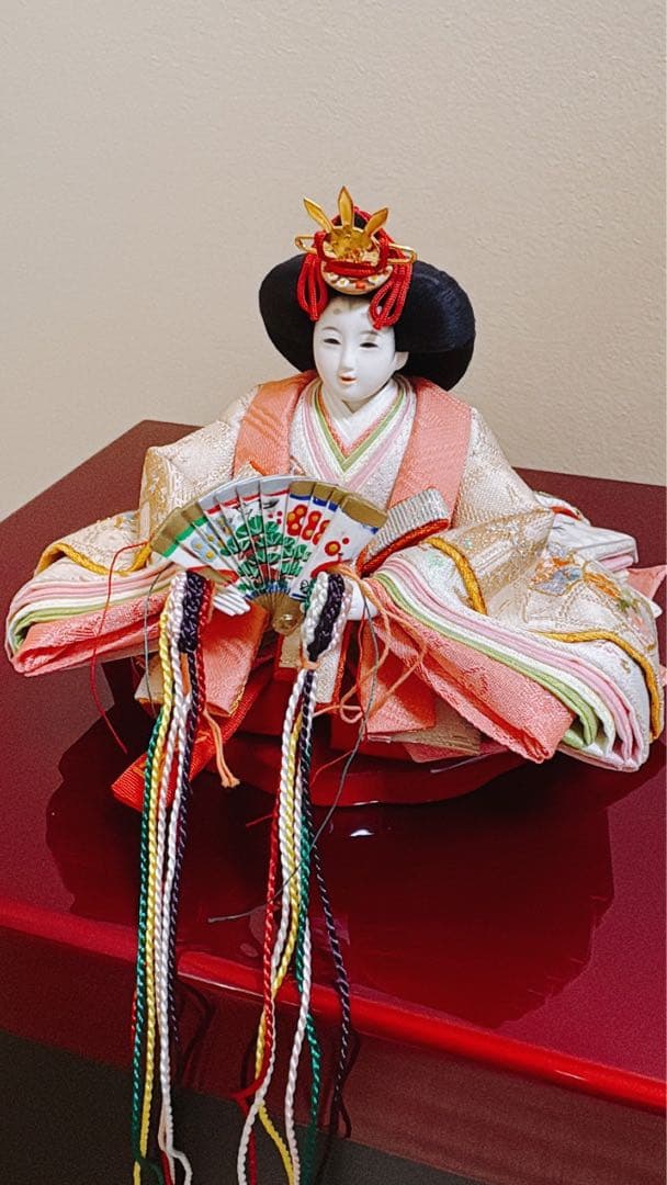 【美品】人形工房 松寿 小出松寿作 親王飾り ひな人形 桜橘・屏風・雪洞・飾台