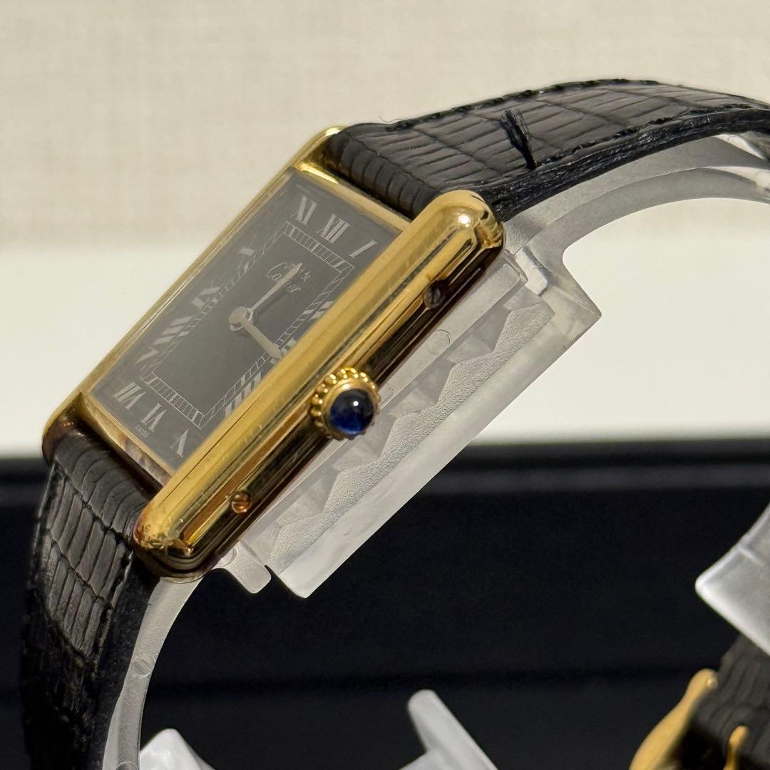 カルティエ Cartier マストタンク 黒文字盤 腕時計
