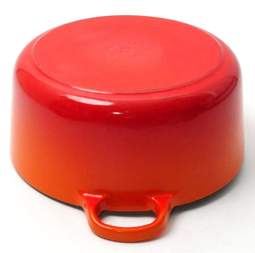 【美品】LE CREUSET　ココット ロンド オレンジ　22cm