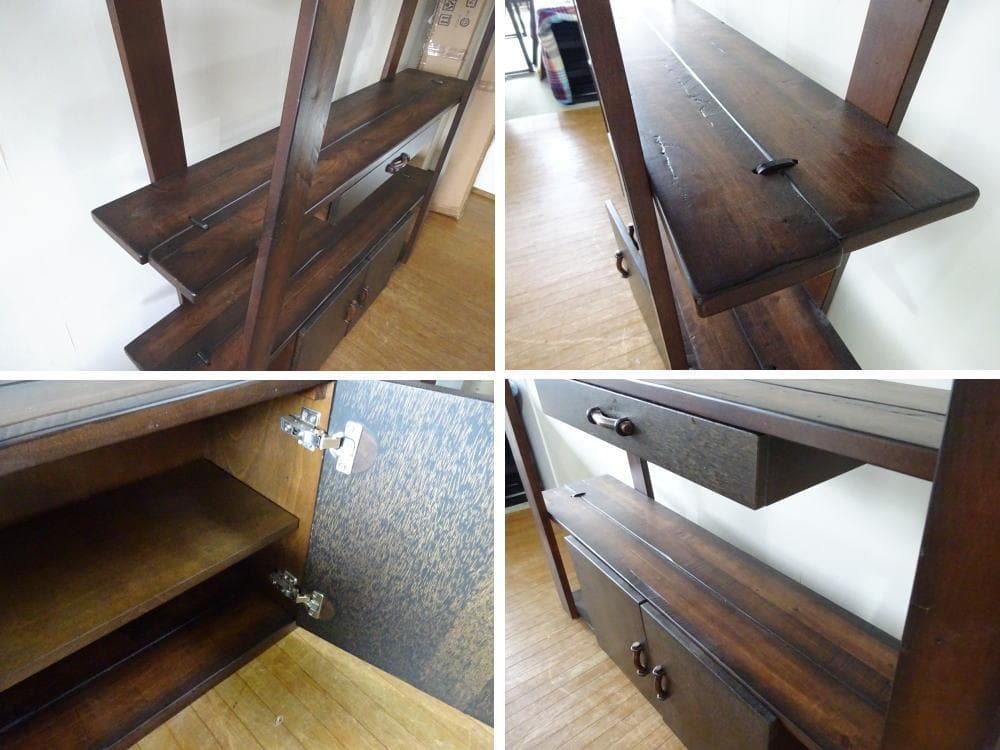 民芸家具　和モダン　オープンシェルフ　飾り棚　天然木　無垢材　美品