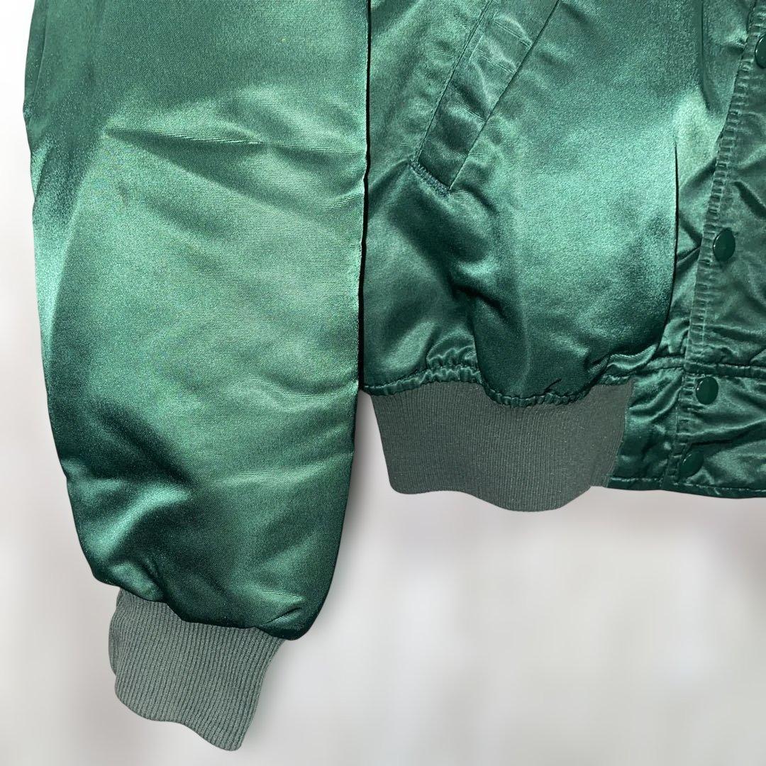 90sヴィンテージUSA製 スターター MLBスタジャン 緑 M 短丈ブルゾン