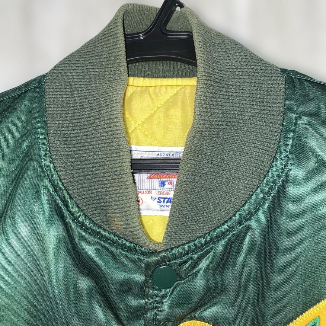 90sヴィンテージUSA製 スターター MLBスタジャン 緑 M 短丈ブルゾン