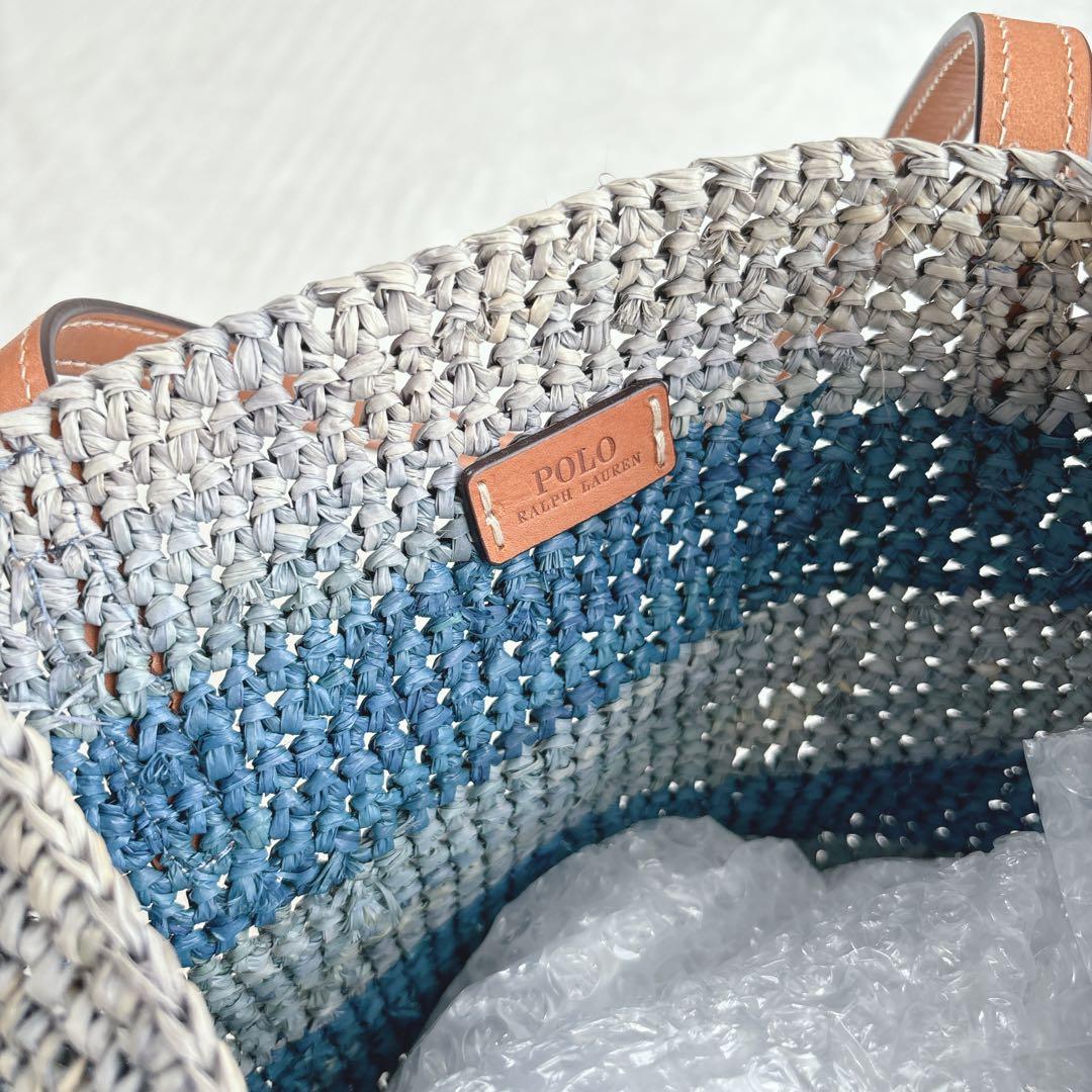 【未使用タグ付き】ポロラルフローレン　かごバッグ　ストロー　デカロゴ　夏