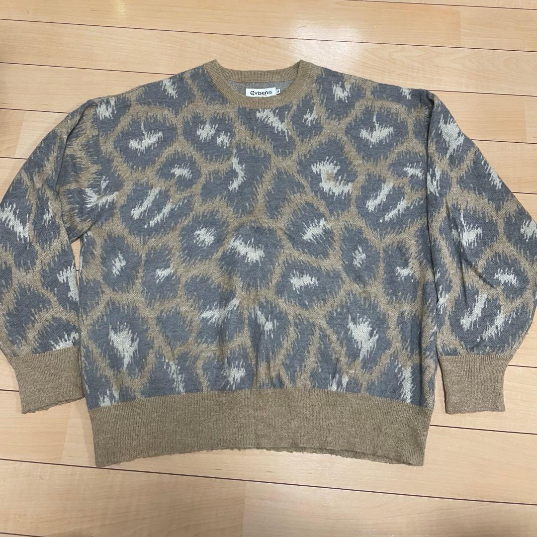 Evisen アニマル柄 ニットセーター　モヘア　エビセン