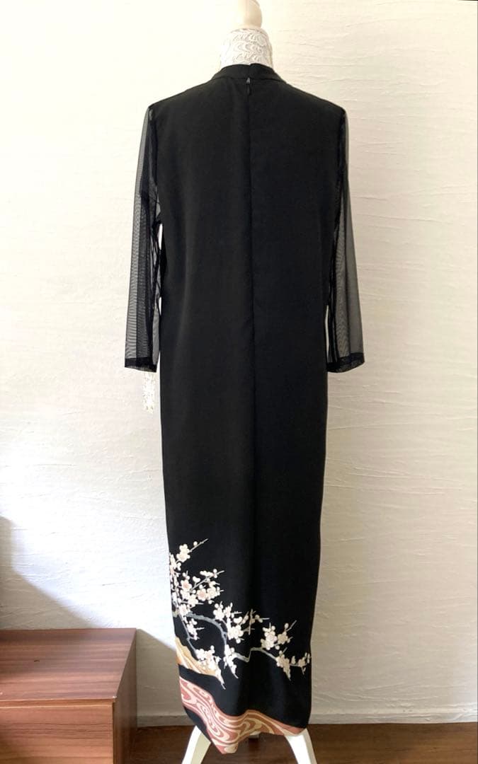 黒留袖リメイク　スタンドカラーワンピース他3点セット