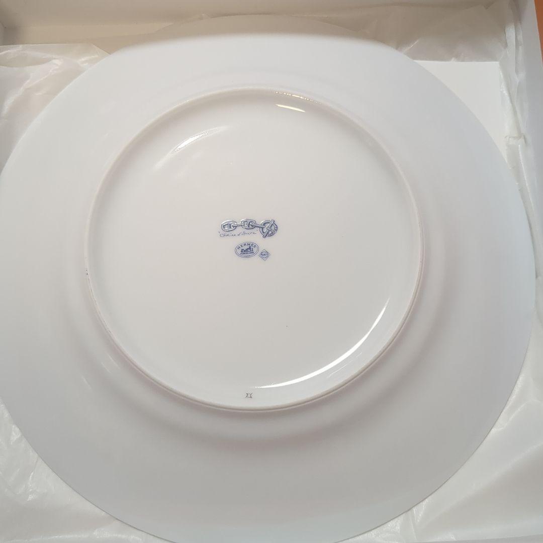 エルメス ブルーのチェーン模様 皿 セット