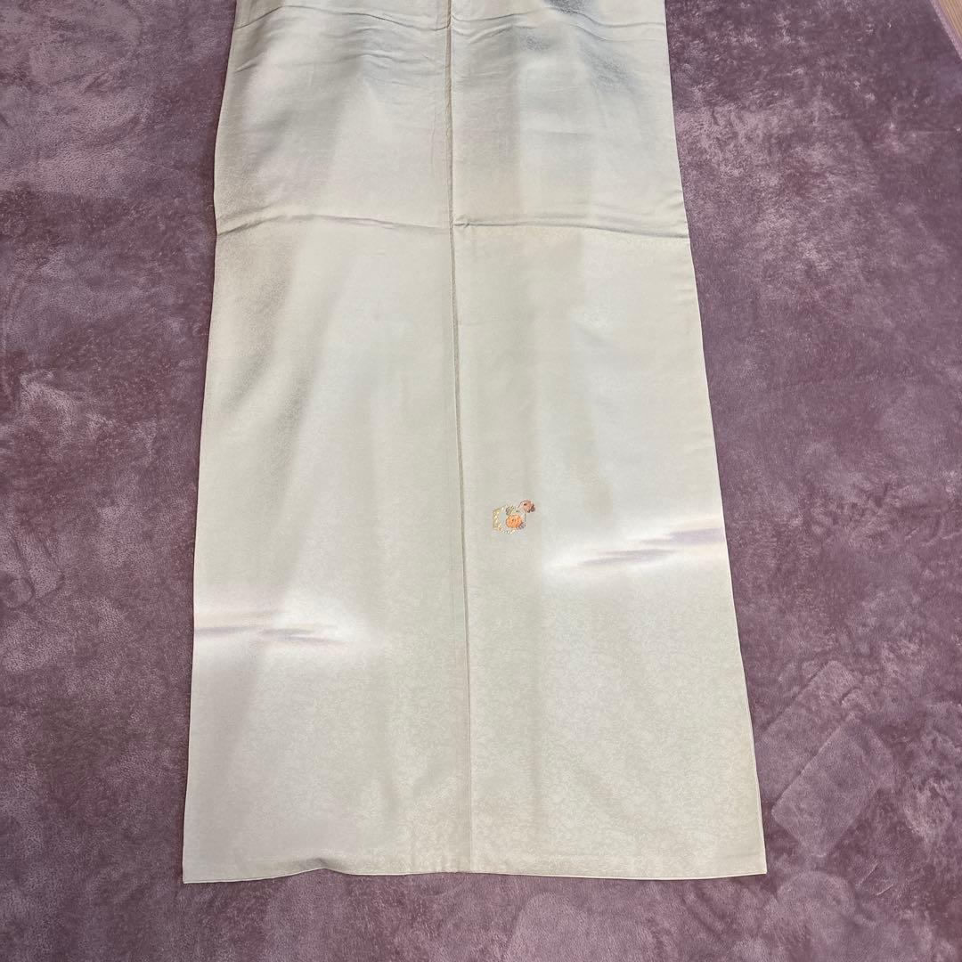 淡いグリーン 花柄刺繍 訪問着　美品　上品