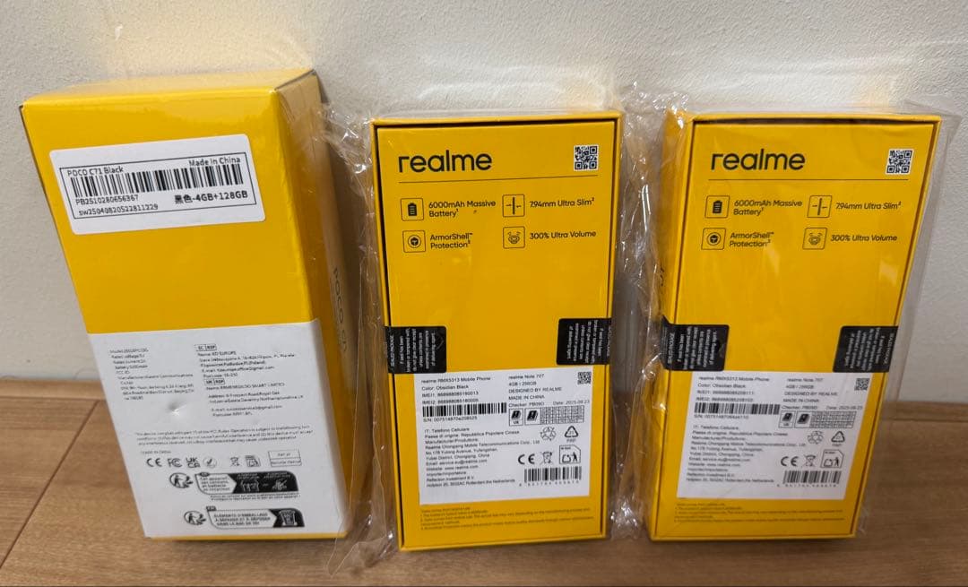 Note 70T 4GB/256GB 2台+POCO C71 128GB 1台