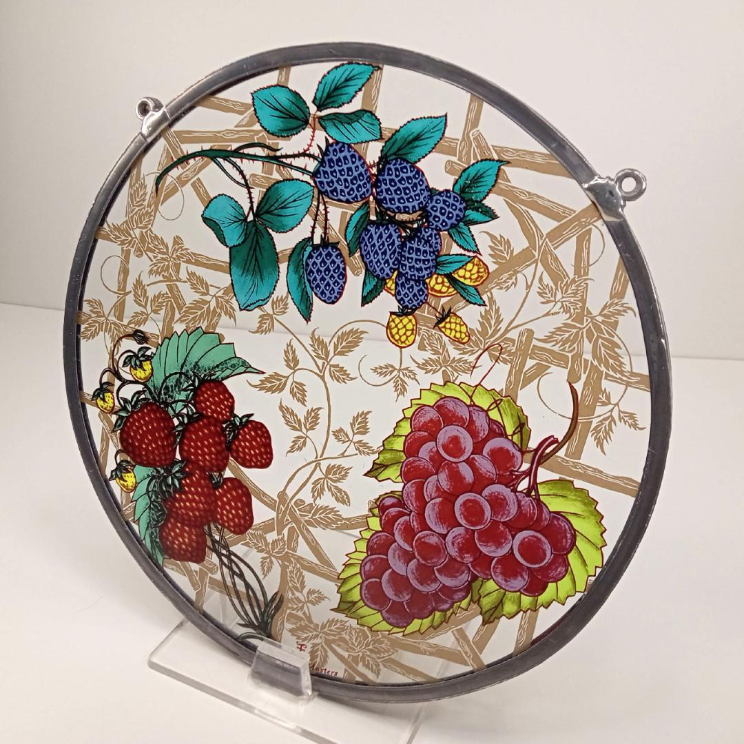 大判アメリカ ステンドグラス Berries＆Grapes グラスマスターズ社c