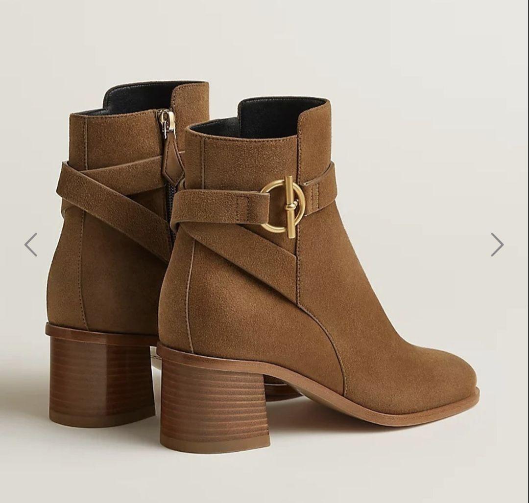 最終価格！極美品【HERMES】エルメス ショートブーツ ジル60ダークブラウン