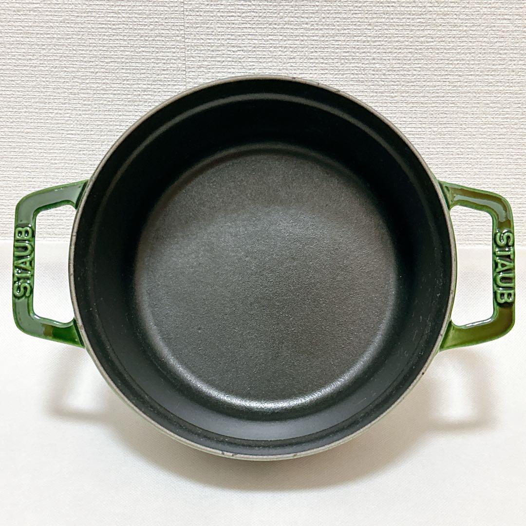 ●美品●STAUB ピコ•ココット ラウンド 20cm【バジルグリーン】