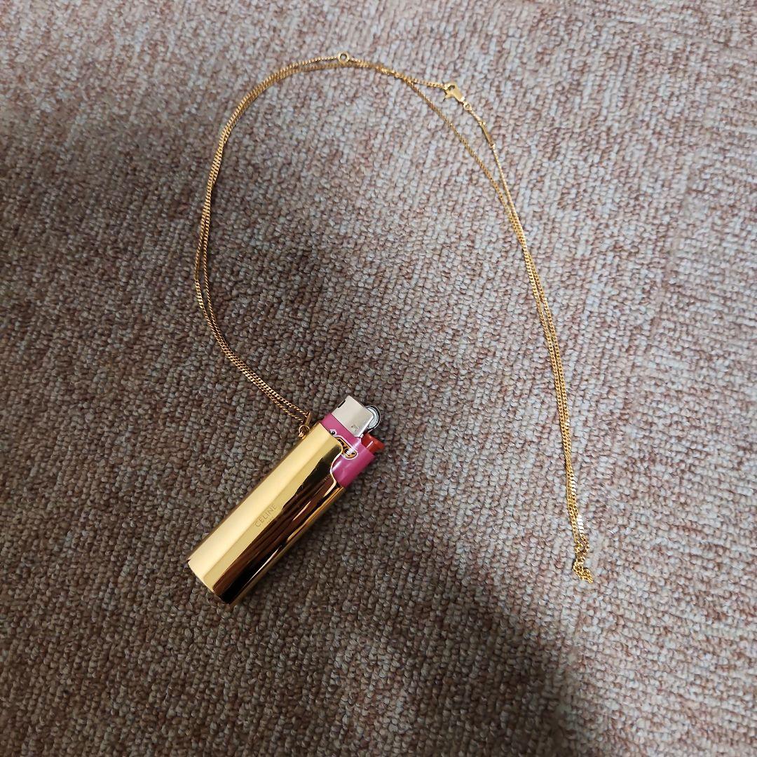 CELINE ネックレス型ライター ゴールド/ピンク