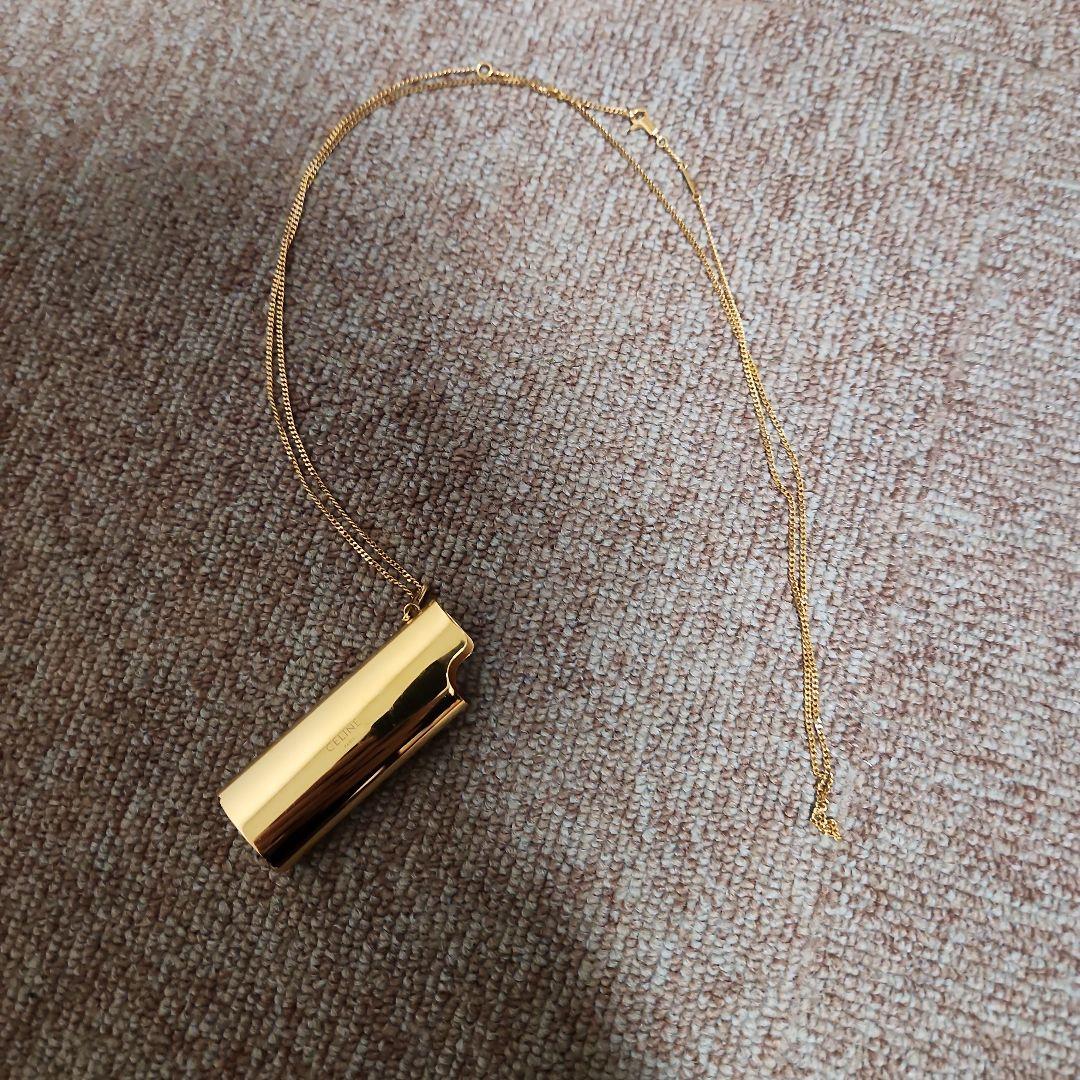 CELINE ネックレス型ライター ゴールド/ピンク