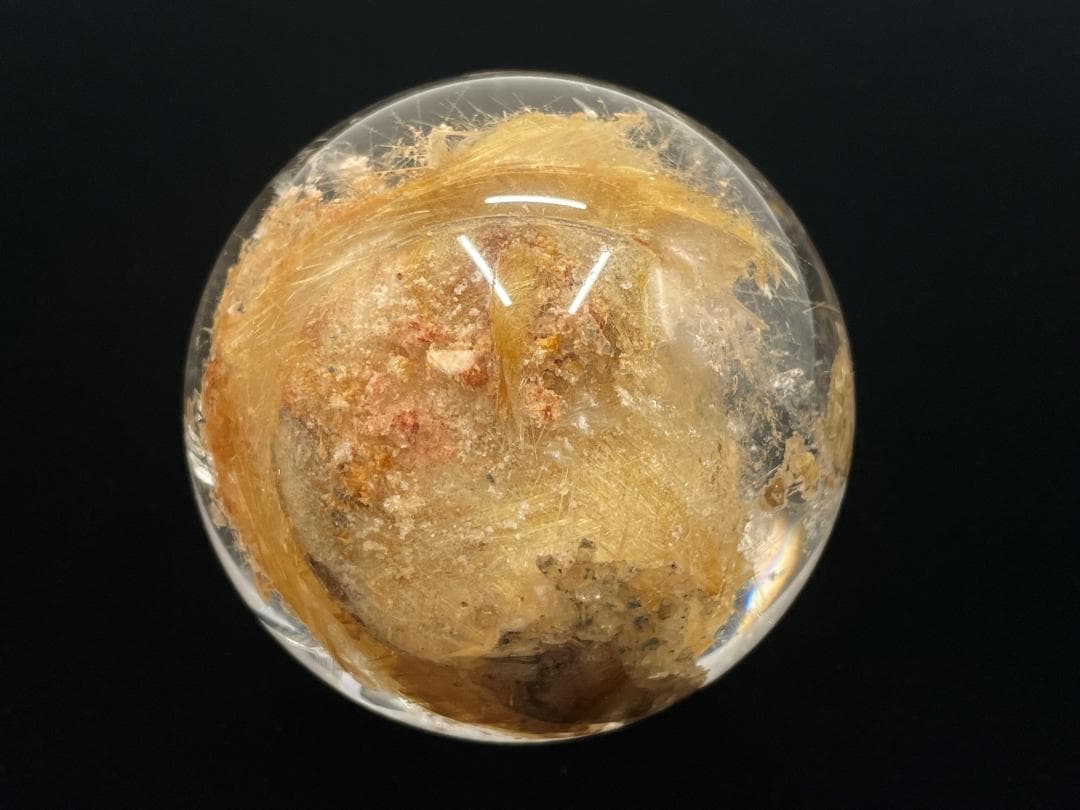 丸玉（貫入ガーデンルチルクォーツ）