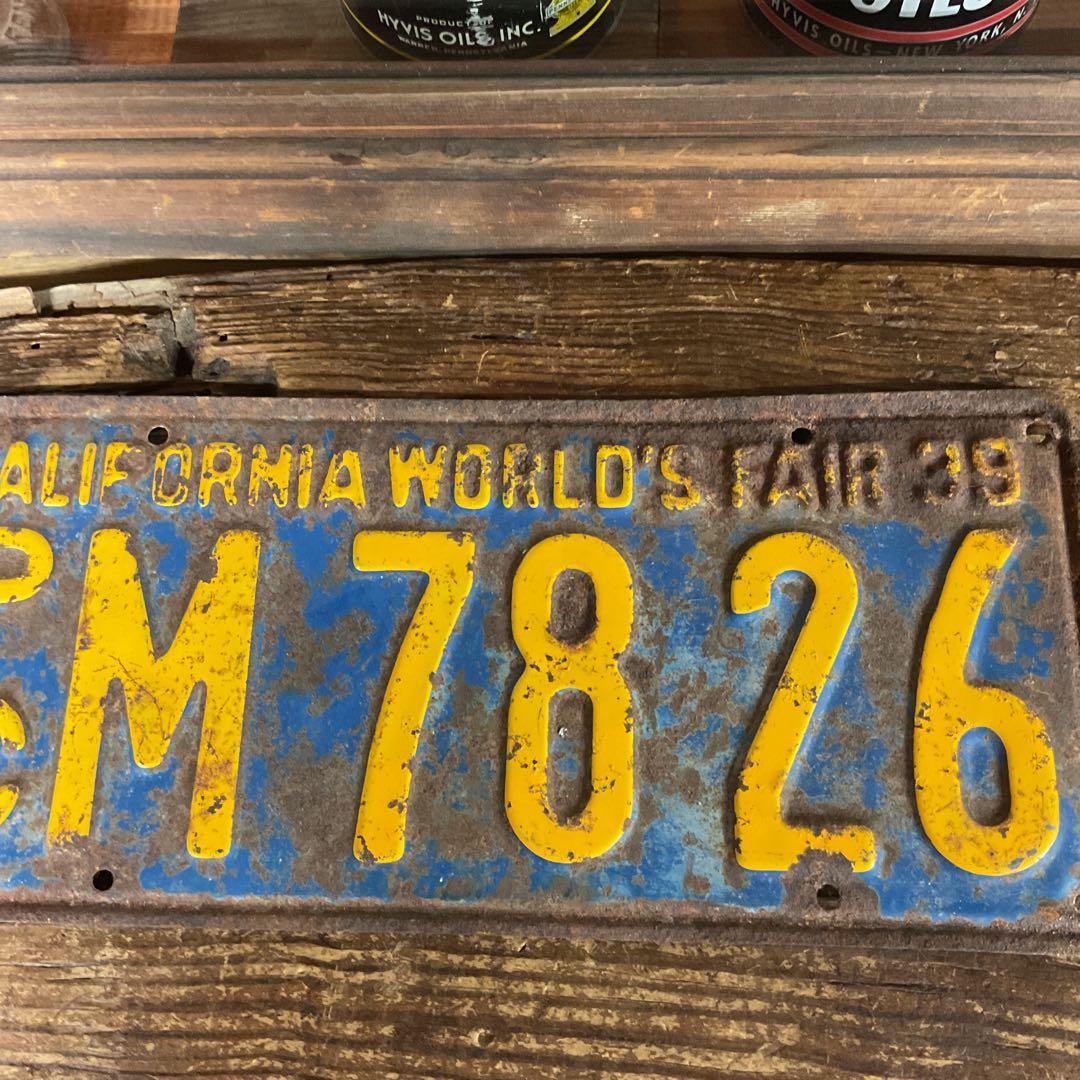 30'sカリフォルニア　ワールドフェア　ナンバープレート