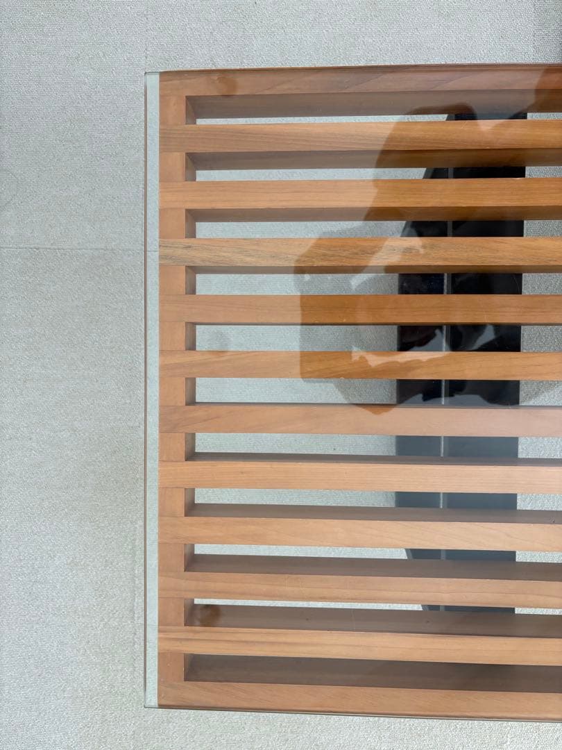 古着屋ライク ネルソンベンチ　リプロダクト品　ガラス天板付　たのメル便発送