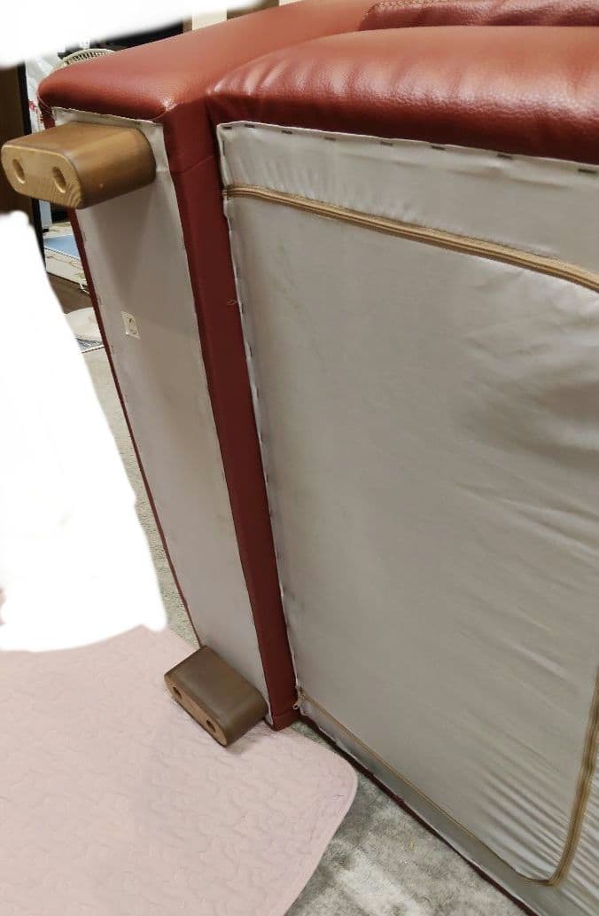 ソファ　3人掛け　本革　ヴィンテージ　赤　レッド