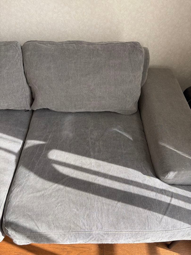 【直接取引のみ】MUTUKI グレー・2人掛けソファ 1.8m ※横浜市青葉区