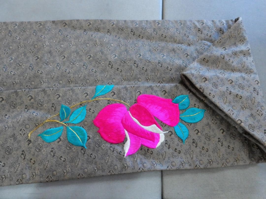 さ*ら様 正絹・アンティーク刺繡名古屋帯・バラの花・大正浪漫・薔薇