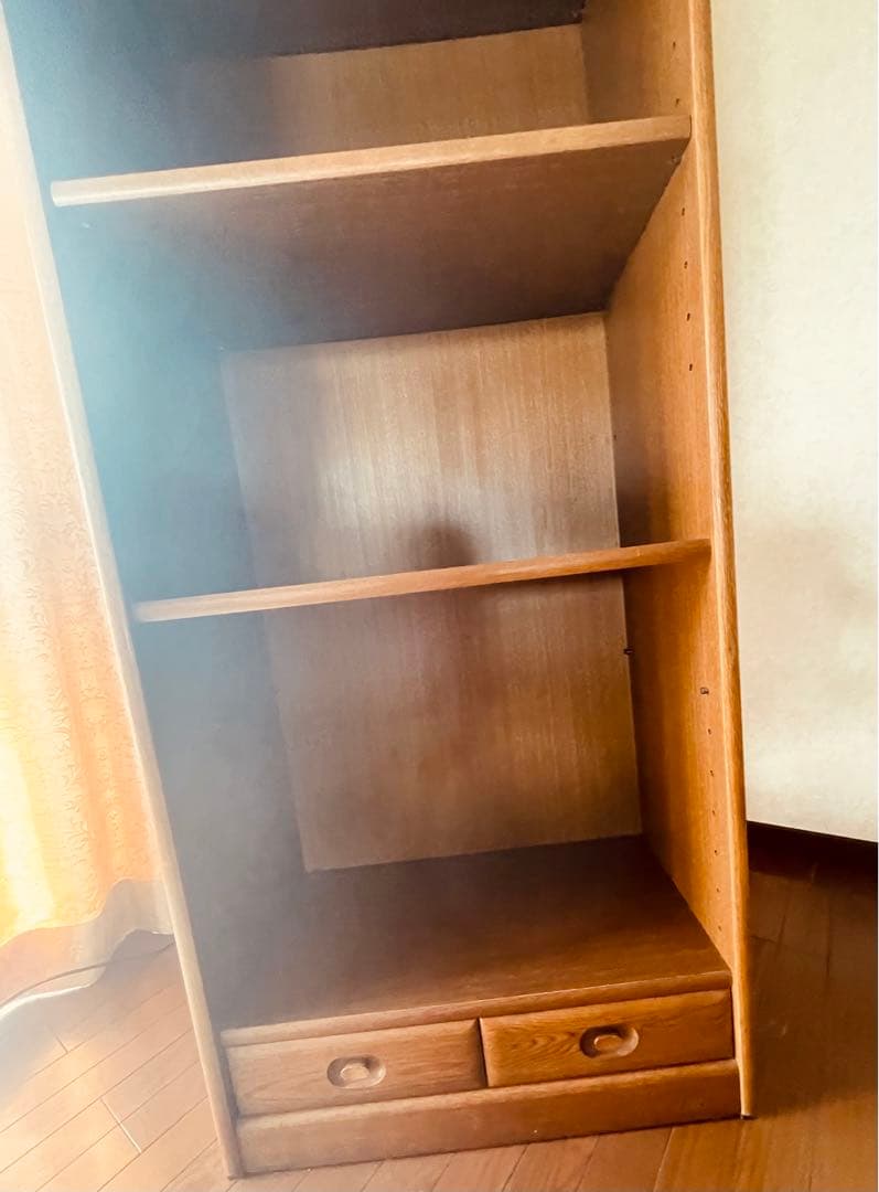 専用　棚　ラック　多目的　天然木　引き出し付き