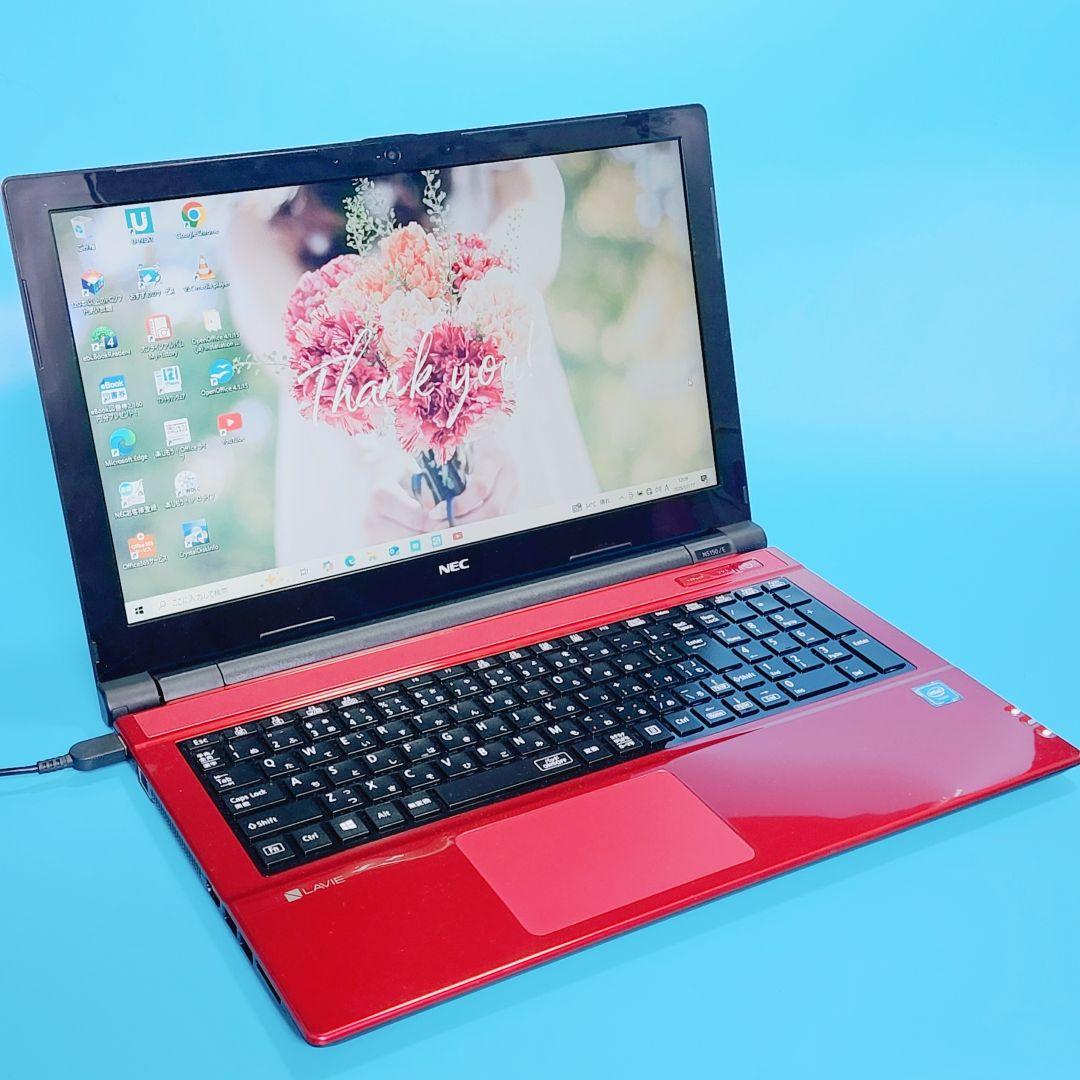 NEC LaVie/ノートパソコン/大容量1TB/赤