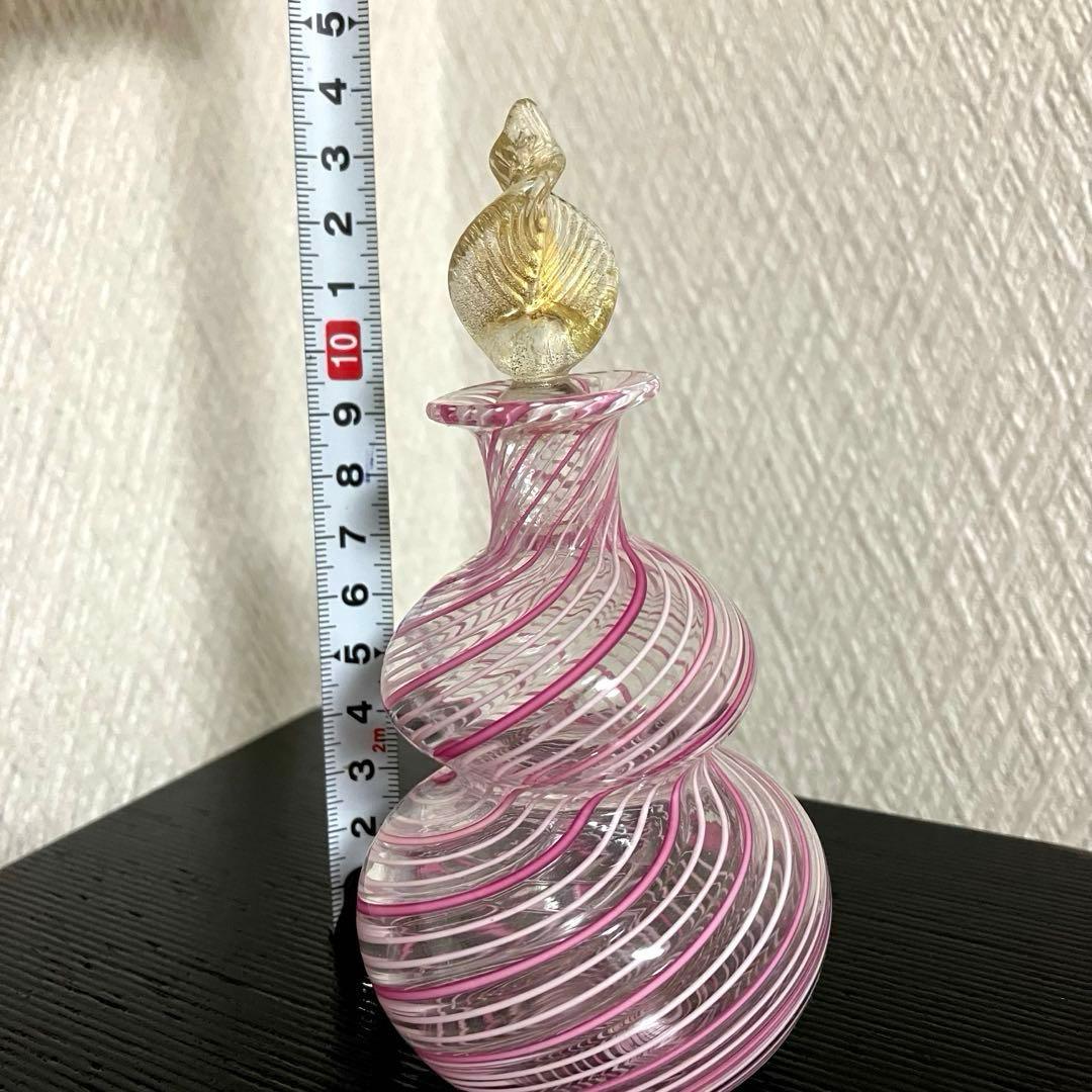 ベネチアンガラス　香水瓶　アンティーク　置物　イタリア製　手作り　ガラス細工