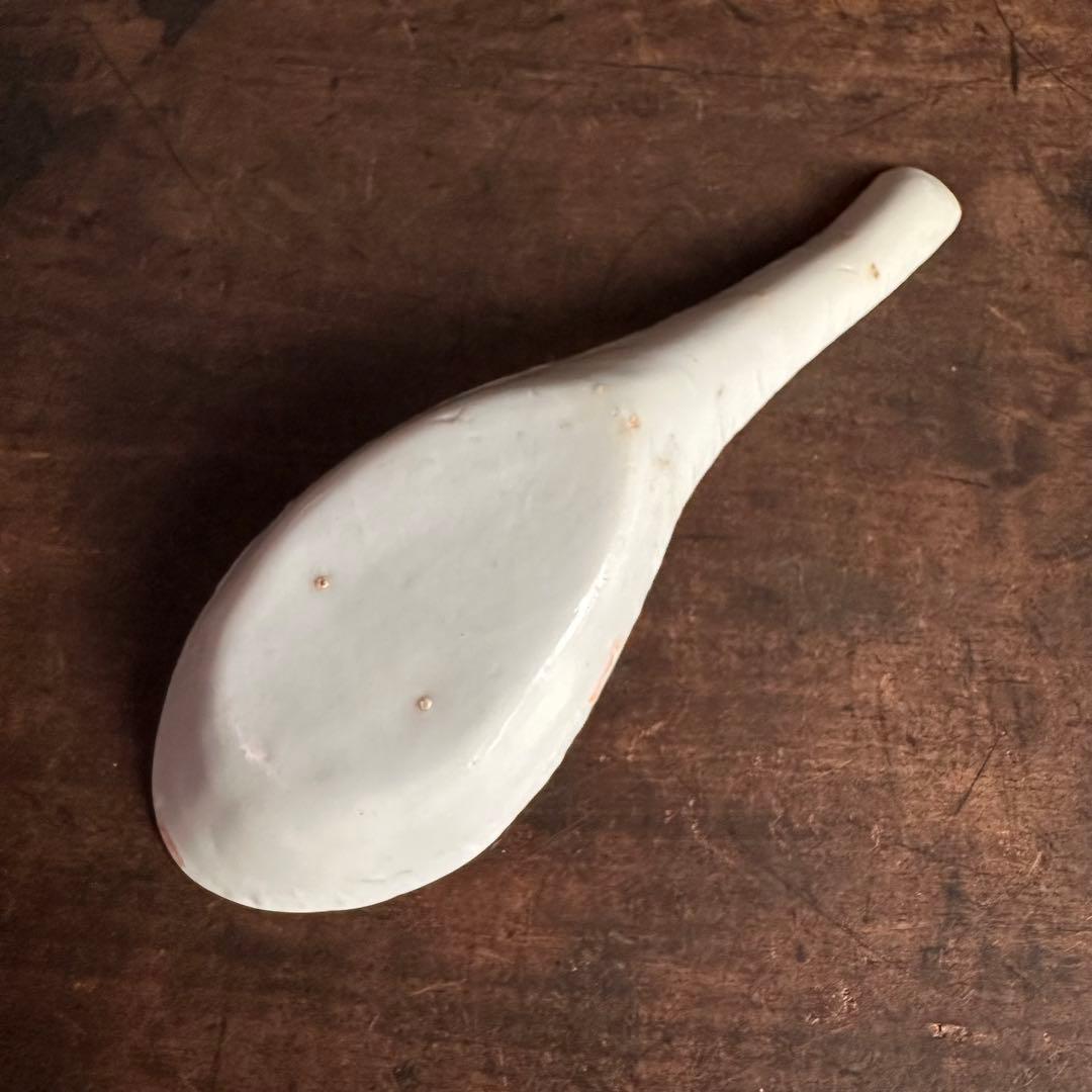 清時代 レンゲ スプー ン 粉彩 花柄 酒器 茶道具 陶磁器 中国美術