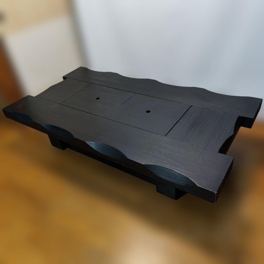 冬は長火鉢、他の季節はテーブルとして使える洒落たデザインの座卓 黒