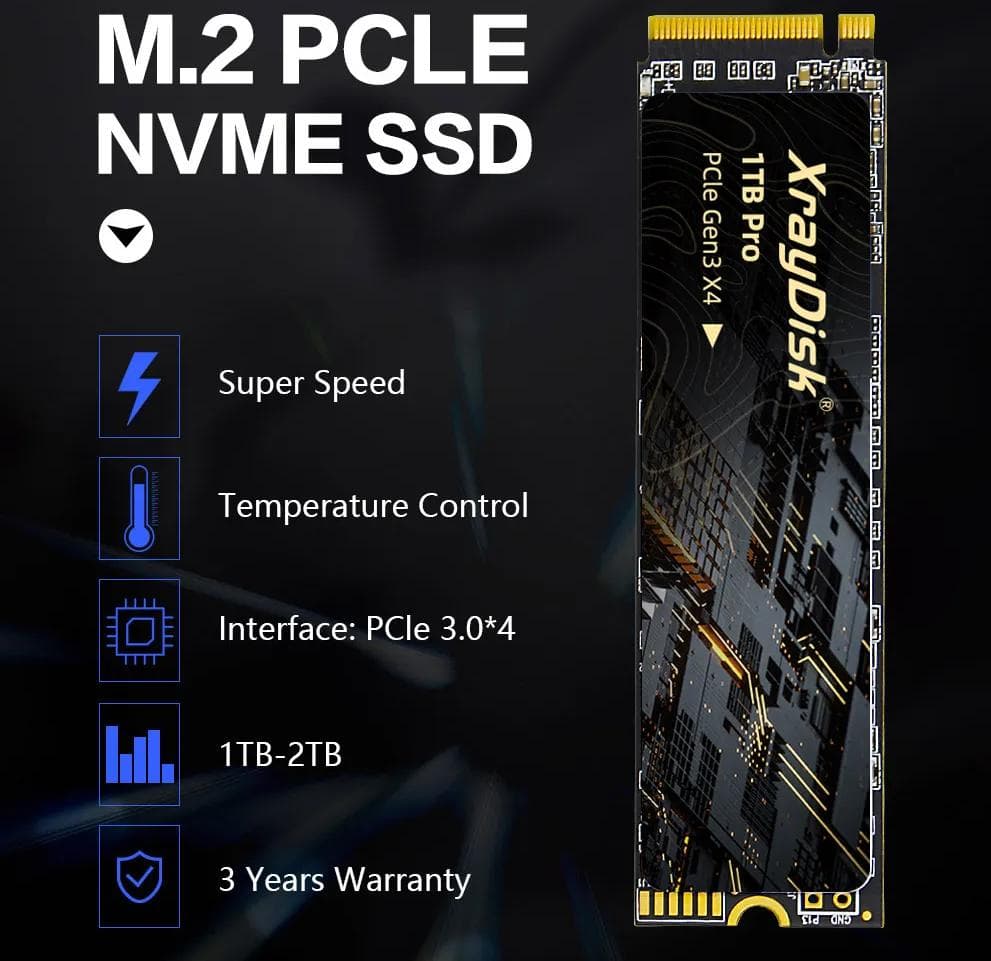 内蔵型SSD XrayDisk 1TB Pro PCIe Gen3 X4 NVMe SSD