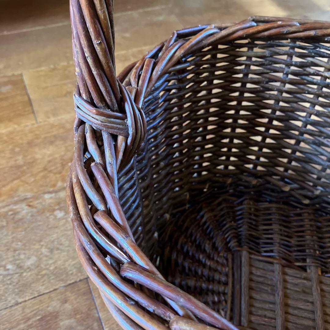希少伝統工芸　コリ柳細工　手つき籠　大