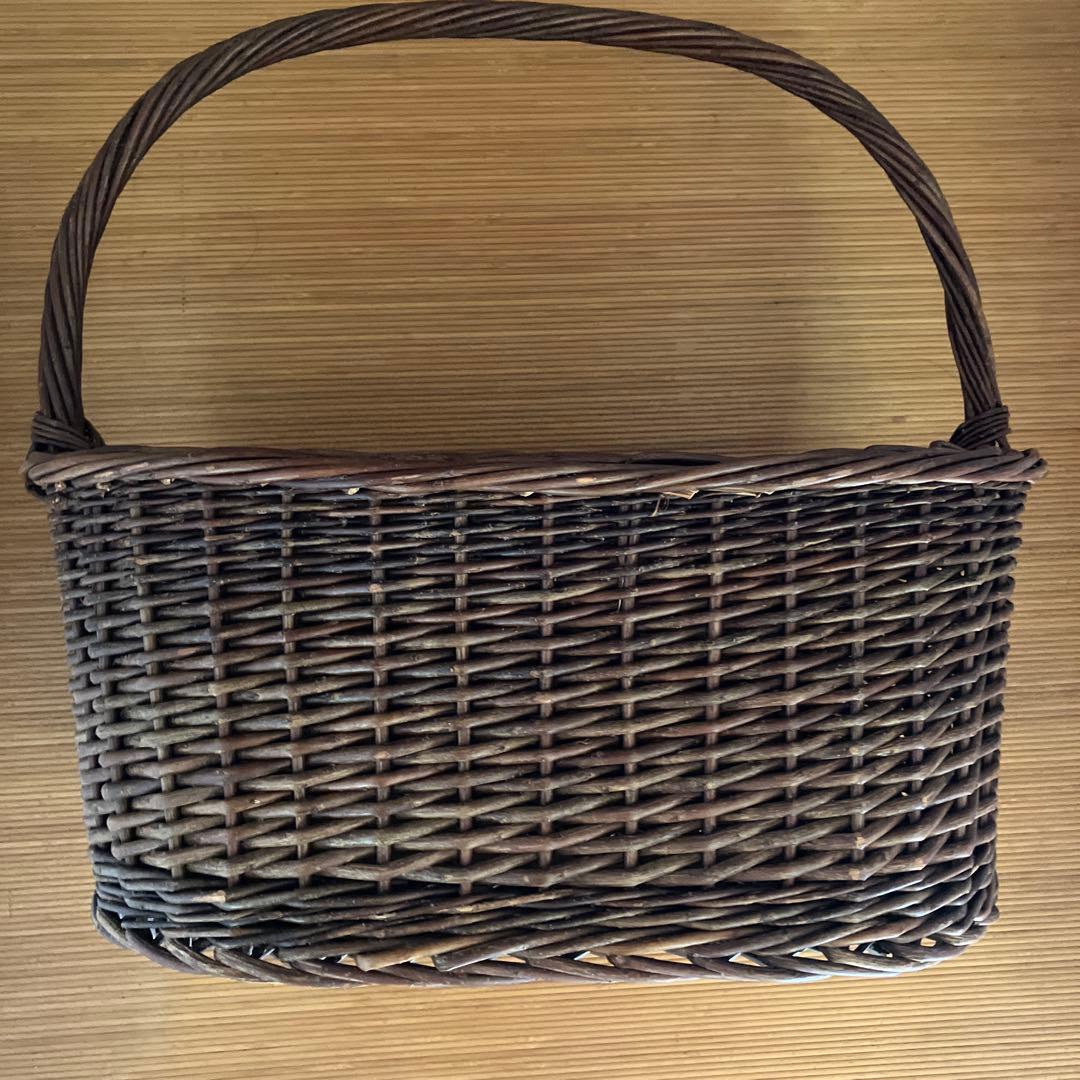 希少伝統工芸　コリ柳細工　手つき籠　大