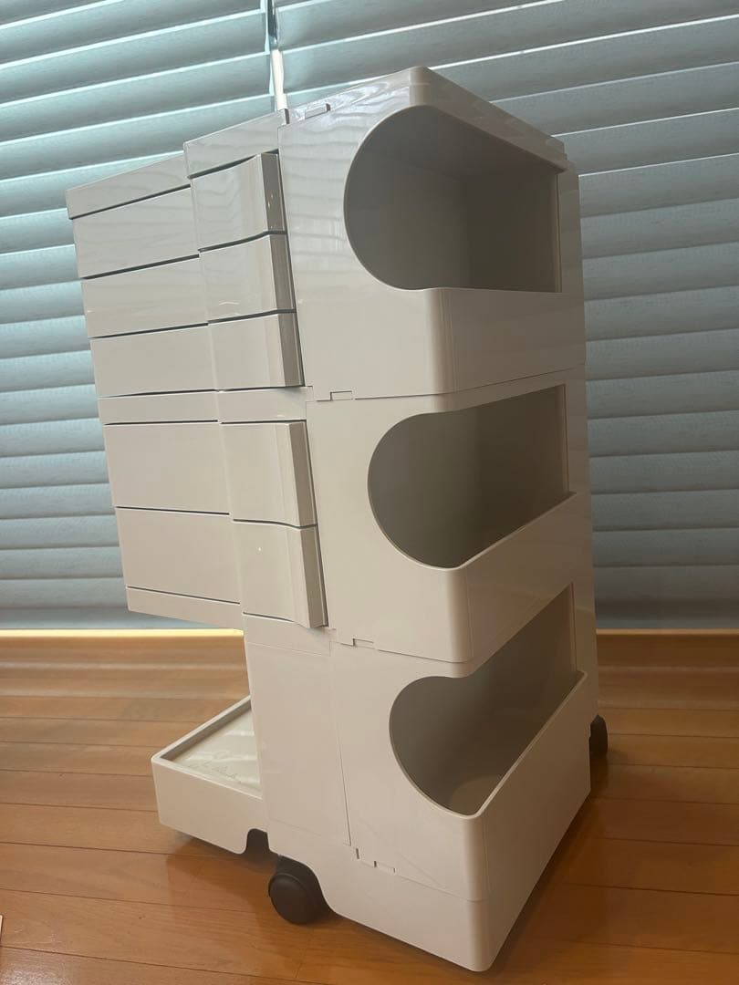 正規品 ボビーワゴン ビーライン 3段5トレイ ストーンホワイト ワゴン