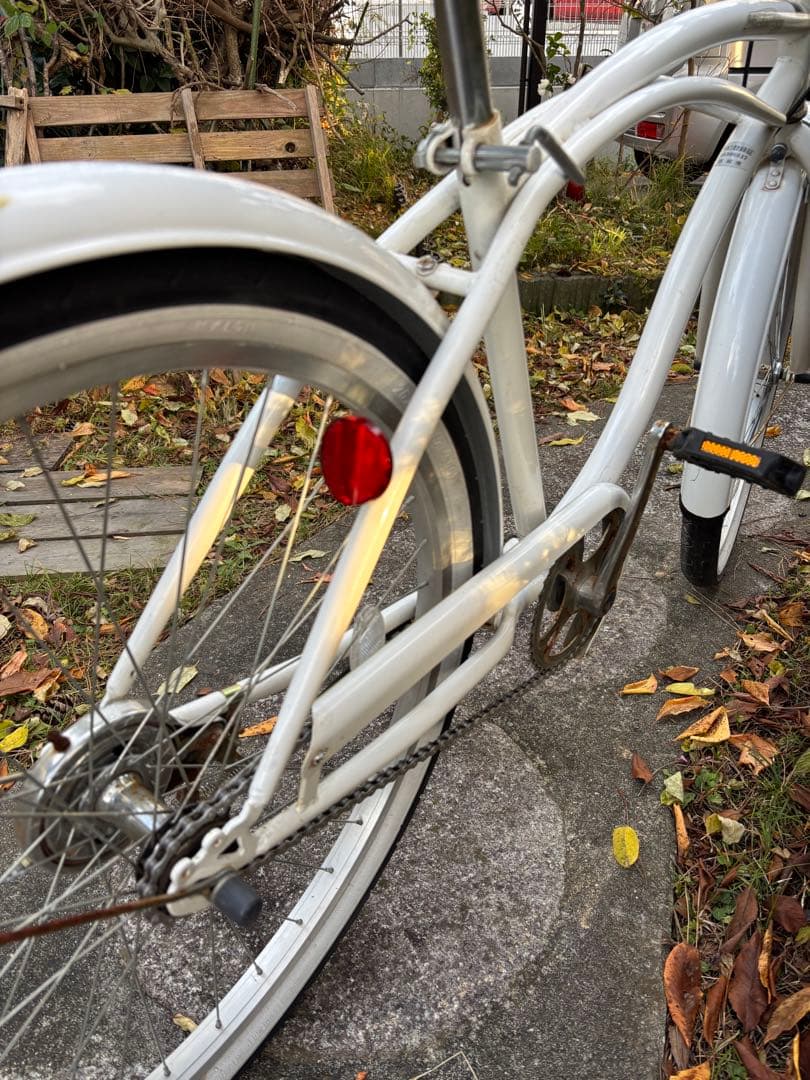 カリフォルニアスタイル ビーチクルーザー 26インチ ホワイト引取り限定