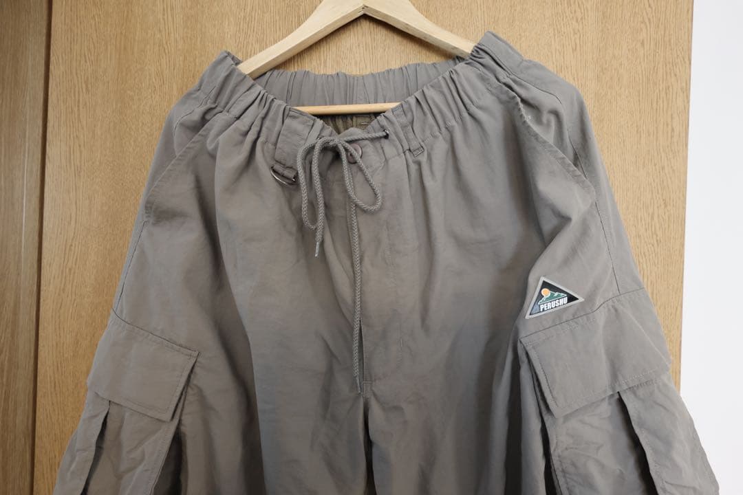 Perushu ナイロンジャケット セットアップ ライトグレー Lサイズ