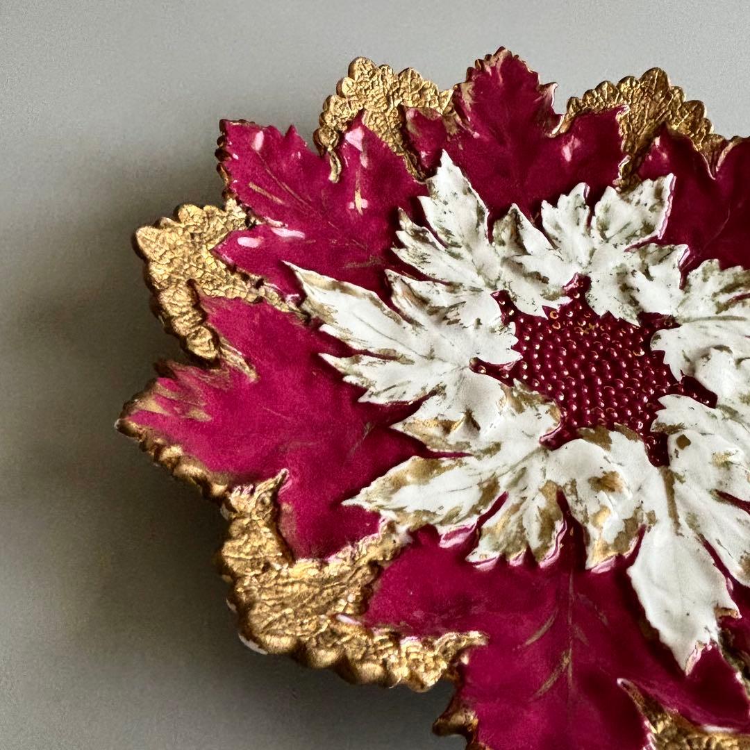 アンティーク　マイセン　豪華なリーフプレート　Meissen【稀少品・美術品】