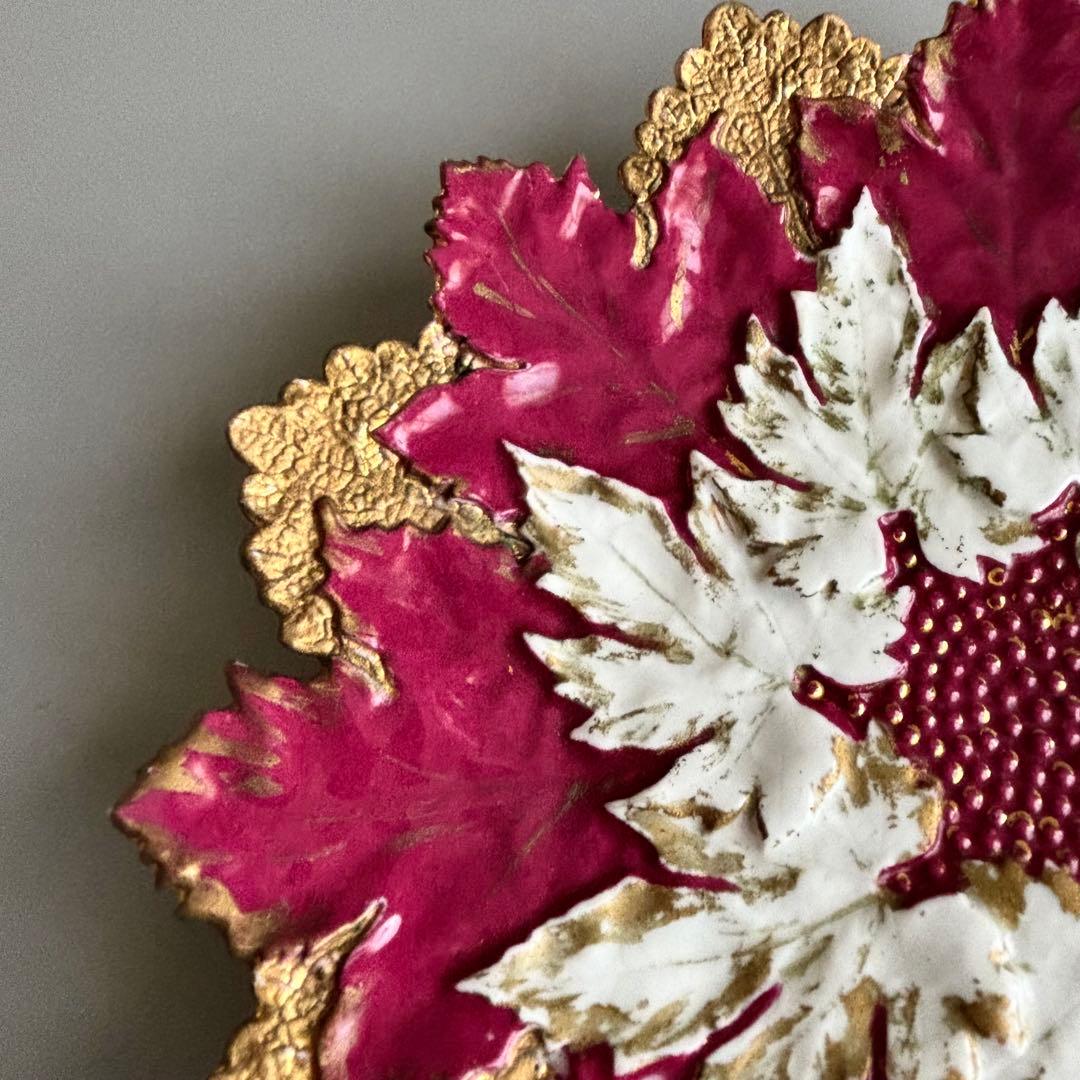 アンティーク　マイセン　豪華なリーフプレート　Meissen【稀少品・美術品】