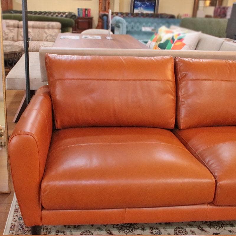 三人掛けソファ オイルレザー 革張り 本革 高級 リビング 668-047