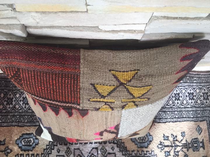 ビンテージラグ　トルコラグ　オールドキリム　クッションカバー　パッチワーク♯13