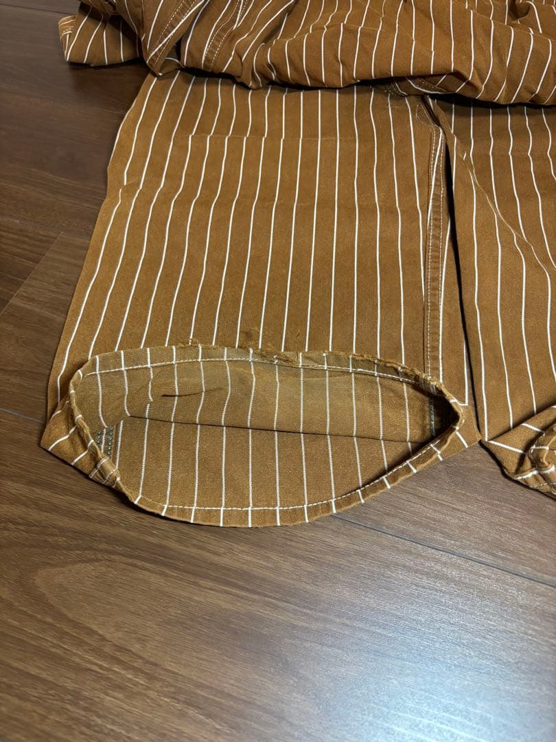 SUGAR CANE ストライプ オーバーオール ブラウン