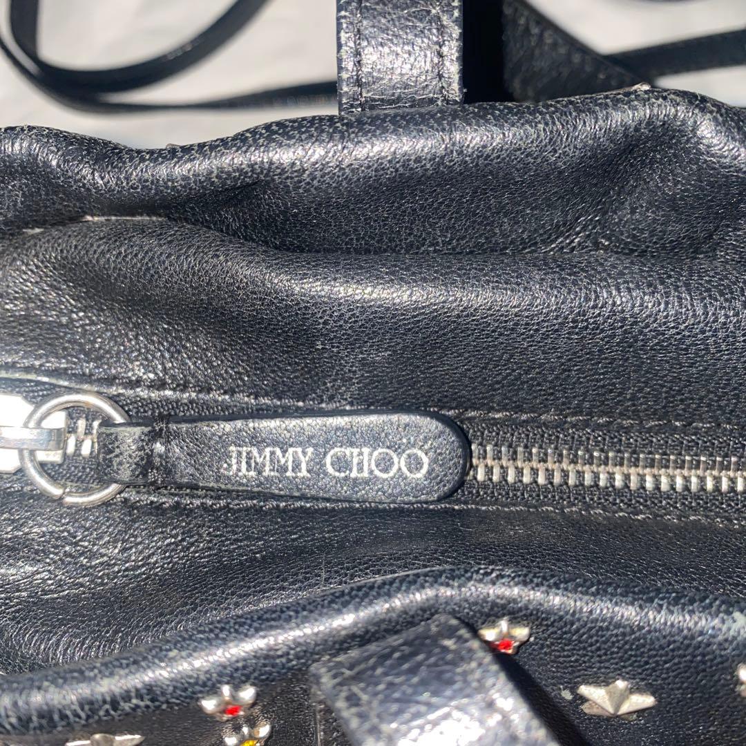 JIMMY CHOO ショルダーバッグ ２way スタッズ ミニサラ レザー