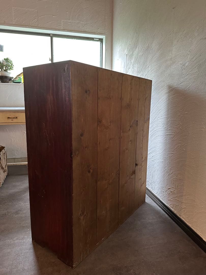 木製ガラス棚　食器棚　古道具　アンティーク