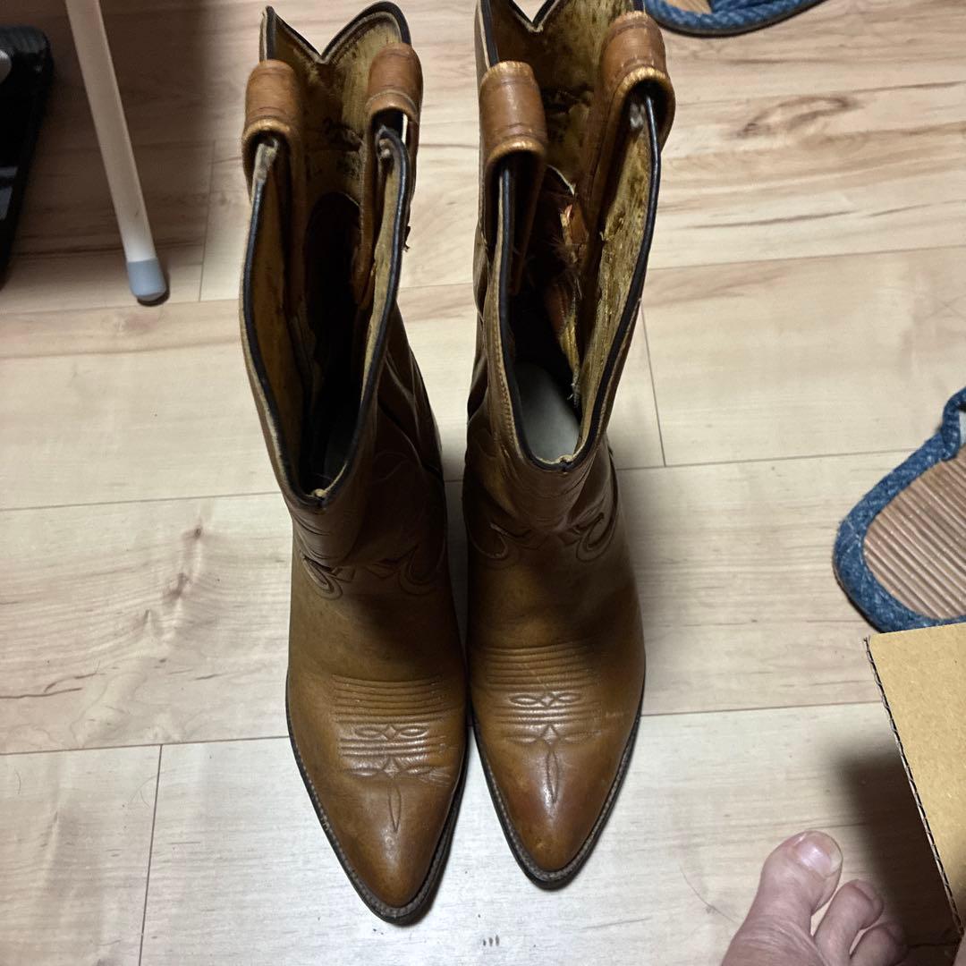 トニーラマ　ブラウン レザー ウエスタンブーツ