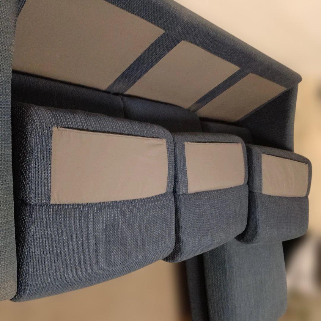 NITORI ダークブルー L字型ソファ３人掛け 引き取り限定です。