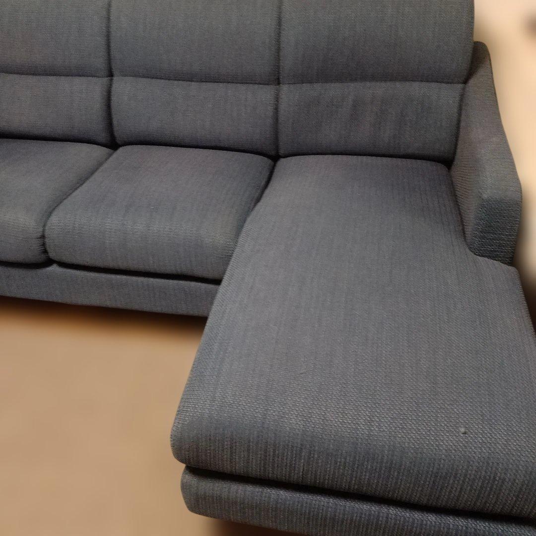 NITORI ダークブルー L字型ソファ３人掛け 引き取り限定です。