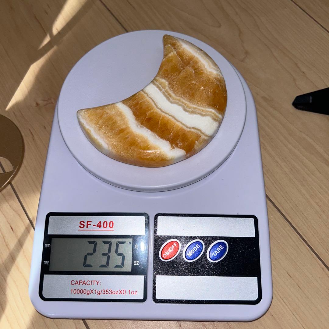 オレンジカルサイト 月 bigサイズ 専用台座付き 高品質 天然石